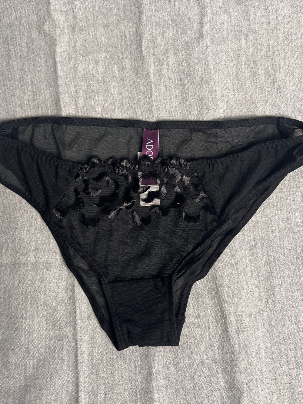 Adore Me Three Pair Women's NWOT Size S Lace/Sheer Panties Black & Super Sexy